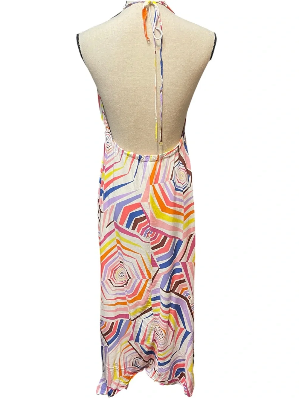 Kate Spade Geobrella Colorful Halter Maxi Dress Coverup Resort wear‎ Swim Beach
